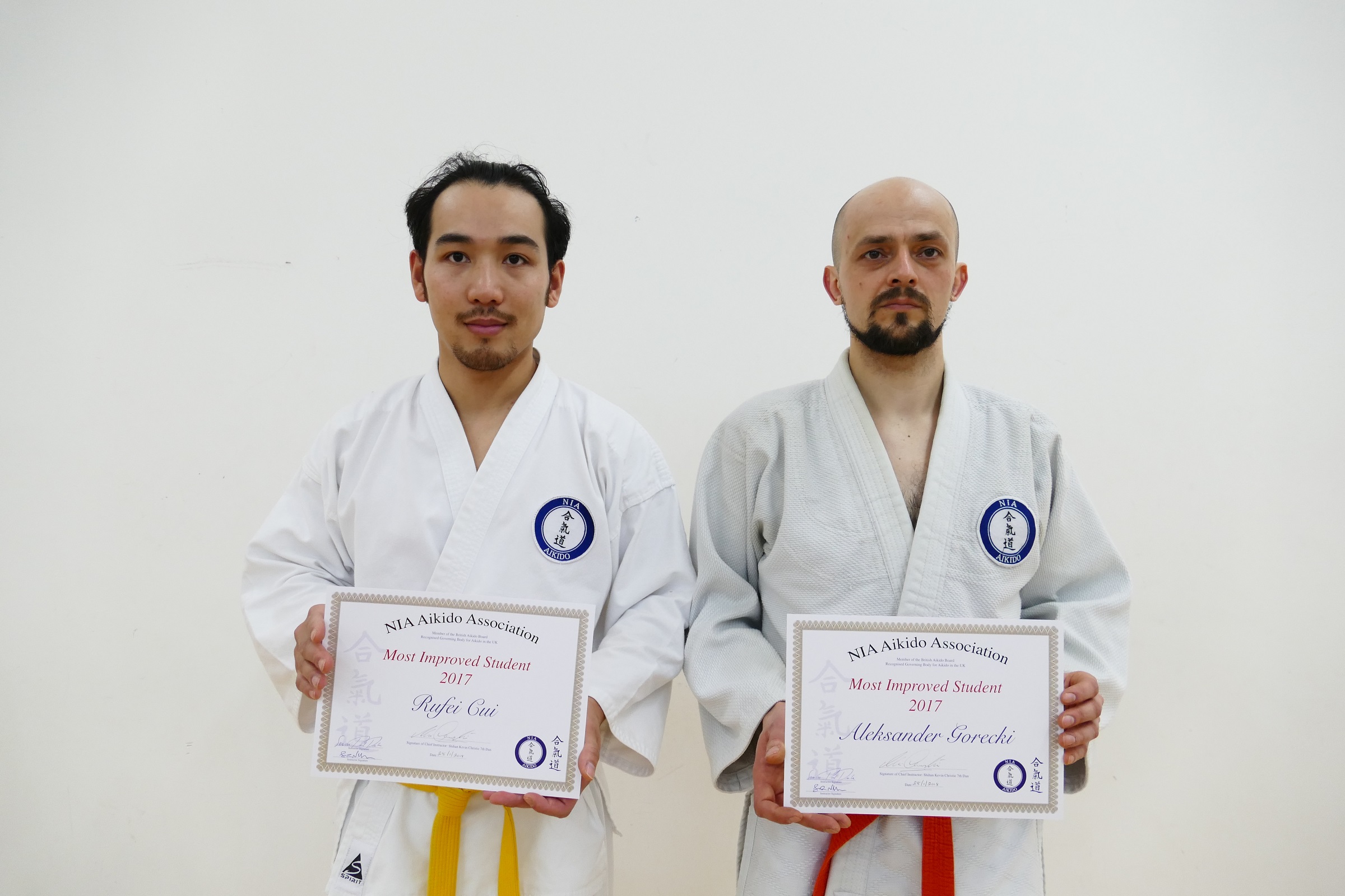 Most improved aikido students 2017